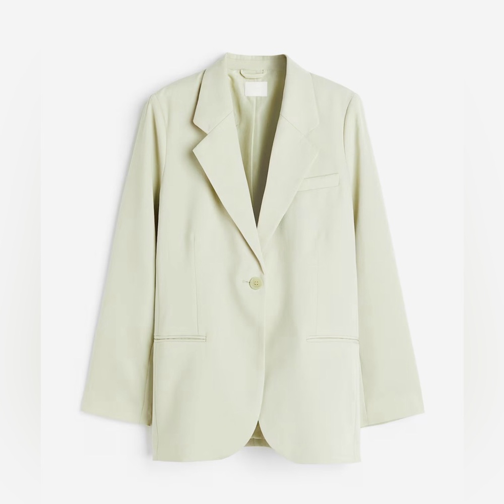H&M Light Green Single Breasted Blazer